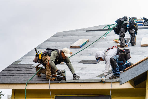 Professional Gutter Installation technician working in Woodbridge, CT